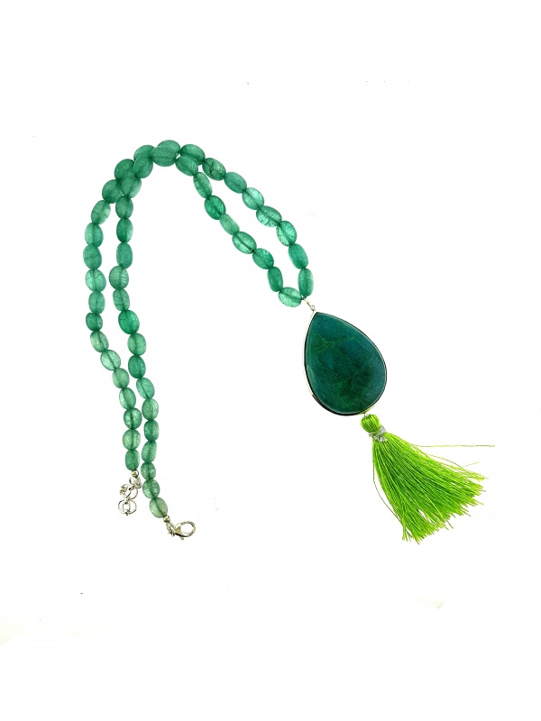 parisasdesigns Parisas designs Parisa's designs jade chrysocolla sild thread necklace