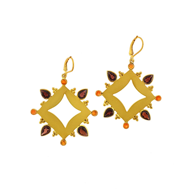Sterling silver parisasdesigns Parisa's designs gold earrings garnet carnelian