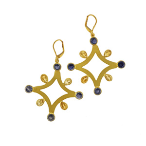 Sterling silver parisasdesigns Parisa's designs gold earrings citrine kyanite