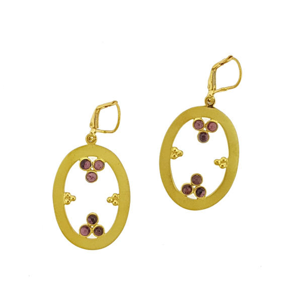 Sterling silver parisasdesigns Parisa's designs gold earrings garnet