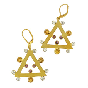 Gold citrin garnet zircon Parisa's designs Parisas designs Parisasdesigns earrings