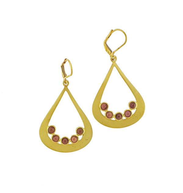 Parisasdesigns Parisa's designs gold sterling silver garnet earrings