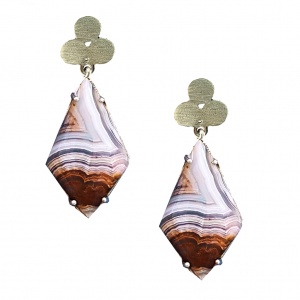 agate sterling silver dangling earrings parisasdesigns Parisa's designs Gold