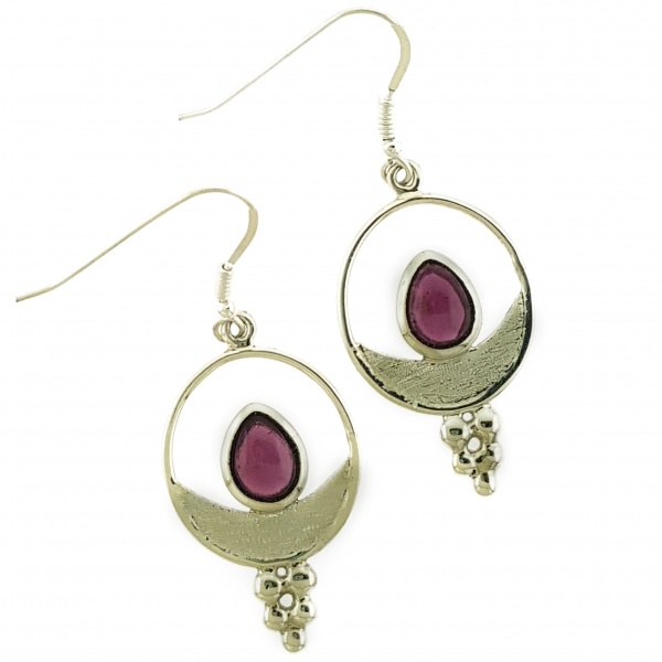 Sterling silver gold praisasdesigns Parisa's designs loop earring granulation