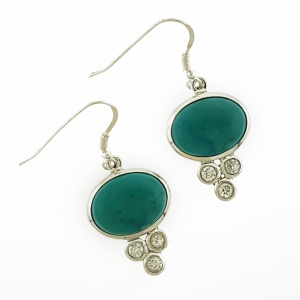 Sterling silver turquoise dangling gold parisasdesigns Parisa's designs earrings zircon