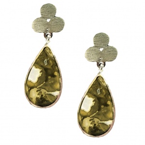 Sterling silver jasper earrings