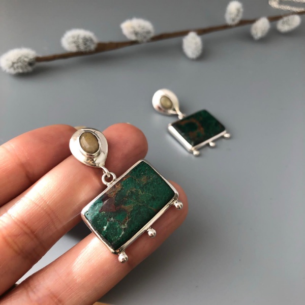 yellow carnelian chrysocolla earrings sterling silver Parisa's designs parisasdesigns parisas designs